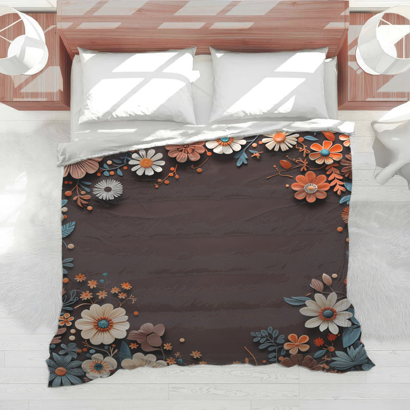 Floral Bedding Art Comforter Bohemian Boho, Twin
