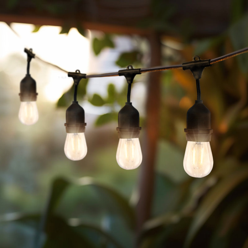 Pro 15-Light 48 ft. Indoor/Outdoor Hanging LED 2-Watt S14 2700K Soft White Bulb String Lights