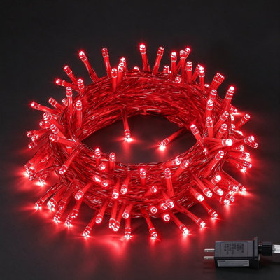 Guirlandes de lumières rouges rouges, lumières de fée scintillantes à brancher et à brancher imperméables avec fonction de mémoire pour la décoration intérieure et extérieure