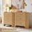 Fluted 3 Drawers Nightstand With Charging Station, 31.7"W  Bedside Table With Curved Profile Design, End Table Storage With Usb Ports For Bedroom, Living Room, Gold Metal Handle,Natural Oak-1633813767