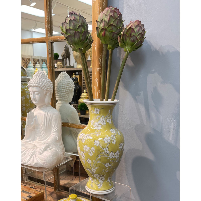 Vase de table 14 "Floral Chinoiserie, Jaune