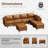 Caynemore 7-Piece 118.5'' Reversible Modern L-Shape Sectional Sofa With Storage Seat- Faux Leather-Brown-1299723533