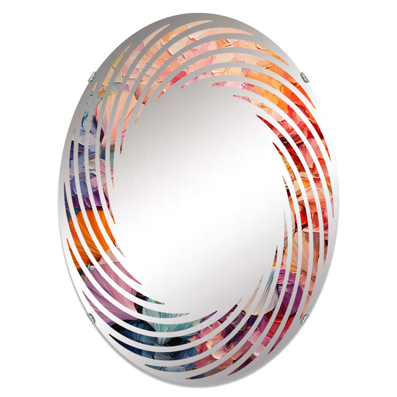 Seashells Wonders On The Coast - Miroir mural en spirale | Ovale, L 20 po x H 30 po
