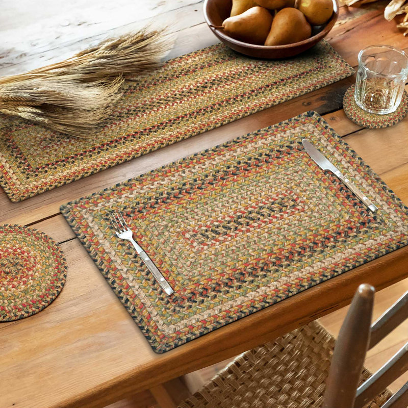 Premium Jute Braided Indoor Table Runners - Set of 2, Size 8"x28", Runner 0'8" x 2'4", Russett