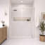 Porte de douche coulissante double sans cadre en noir mat avec verre transparent de 3/8 po de l 44 po x H 79 po Catalyst-133996245-96391526