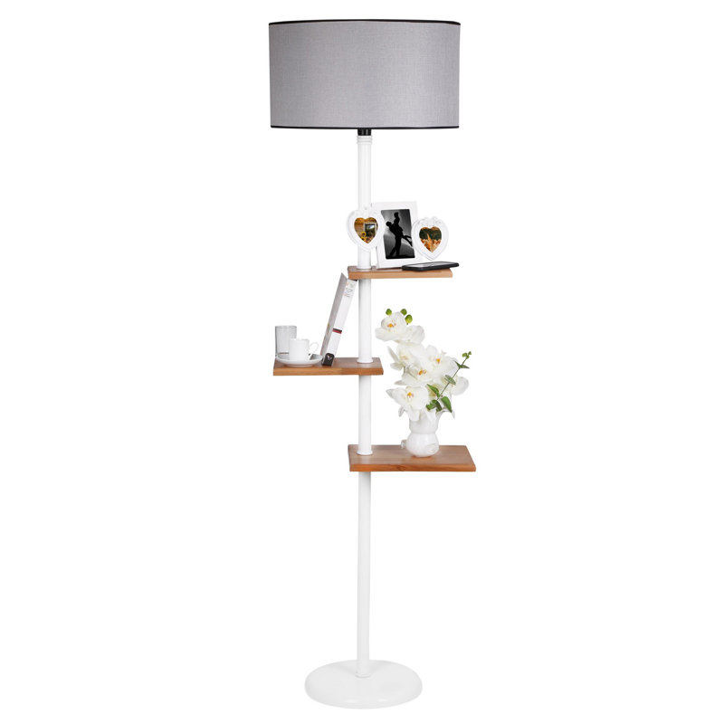 Madeline 163cm Tray Table Floor Lamp, Grey, White