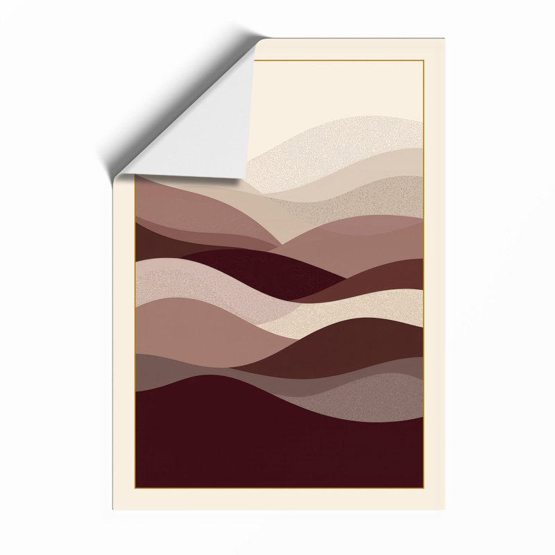 Layered Waves Minimalist - Framed Print, A2 - 59.4 x 42.0 cm, Unframed