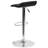 Amp Contemporary Vinyl Adjustable Height Barstool with Quilted Wave Seat-1444476988