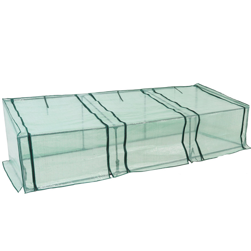 Gulianna 9' x 3' x 2' Outdoor Mini Cloche Greenhouse with a Green Cover