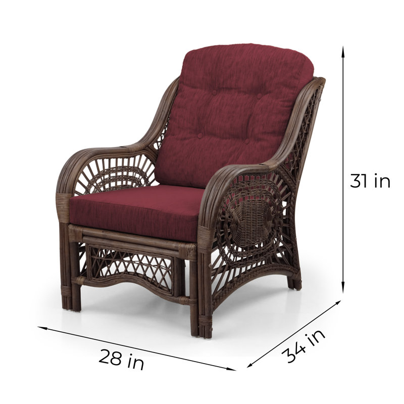 Fauteuil capitonné de 28 po de large Lillebonne, Bourgogne