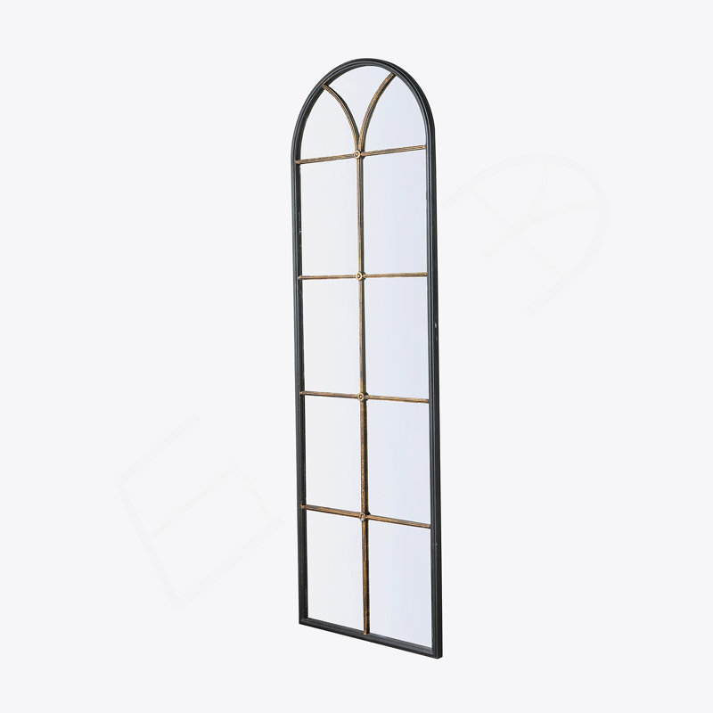 Arched Floor Mirror With Windowpane Design, Ideal For Elevating Any Space And Adding A Touch Of Sophistication To Your Home Decor