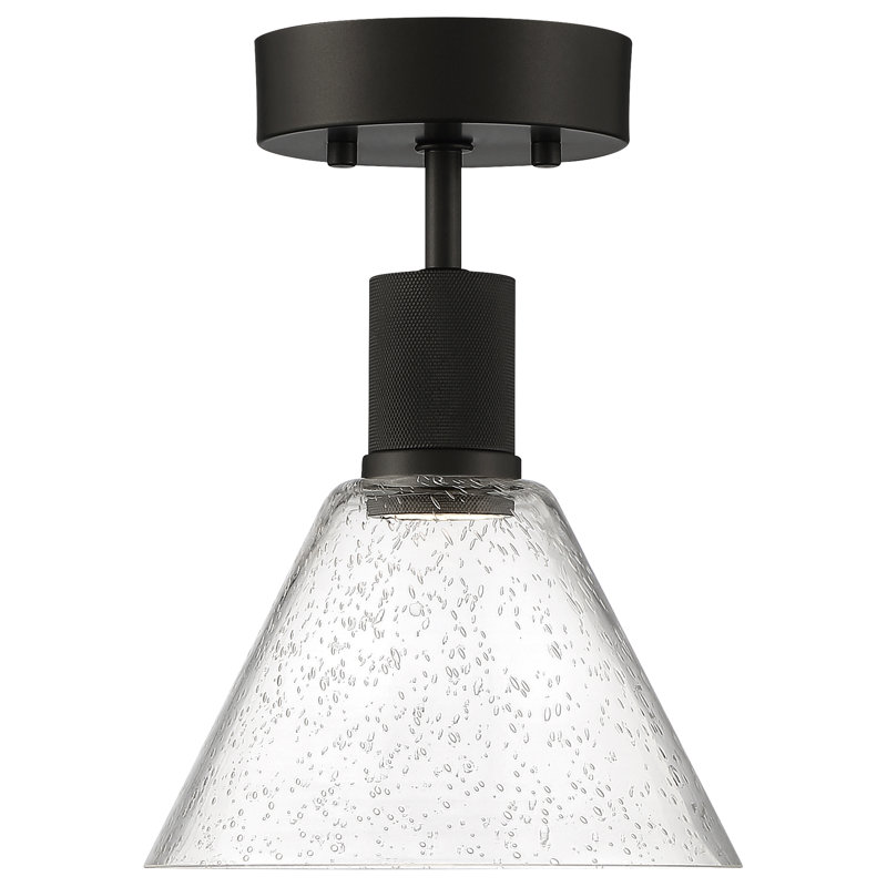 Southglenn Glass Semi Flush Mount, Matte Black