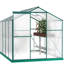 6'X8' Polycarbonate Greenhouse, , Aluminum Frame, Adjustable Ventilation Walk-In Greenhouse 6'X8', Galvanized Base, Easy Assembly