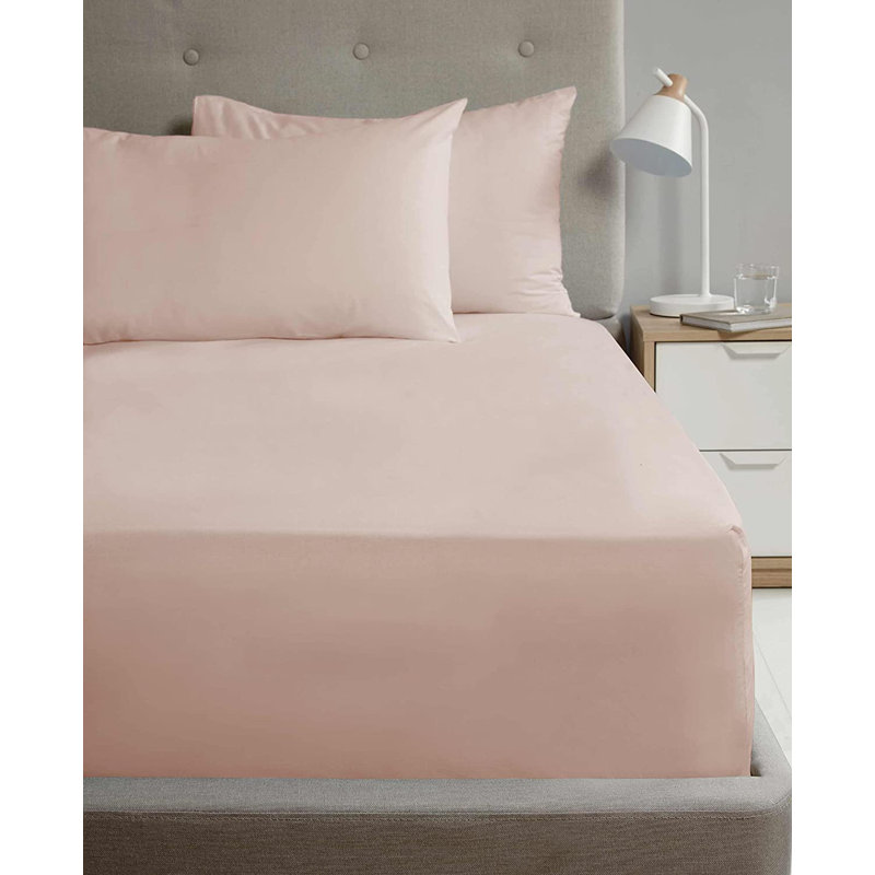 Jaylyne Percale Flat Sheet, Single (3'), Blush