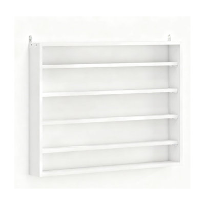 Collectibles 5-Layer Display Cabinet, Transparent Cabinet Door, Adjustable Shelves, Wall Mounted Design, Oak Color