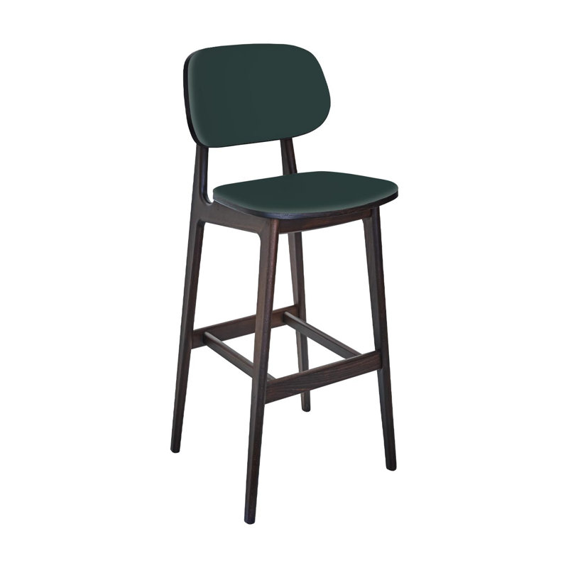  Emma Barstool - Grade 4 Emerald Reveal Seat & Upholstered Back, Brown, Emerald