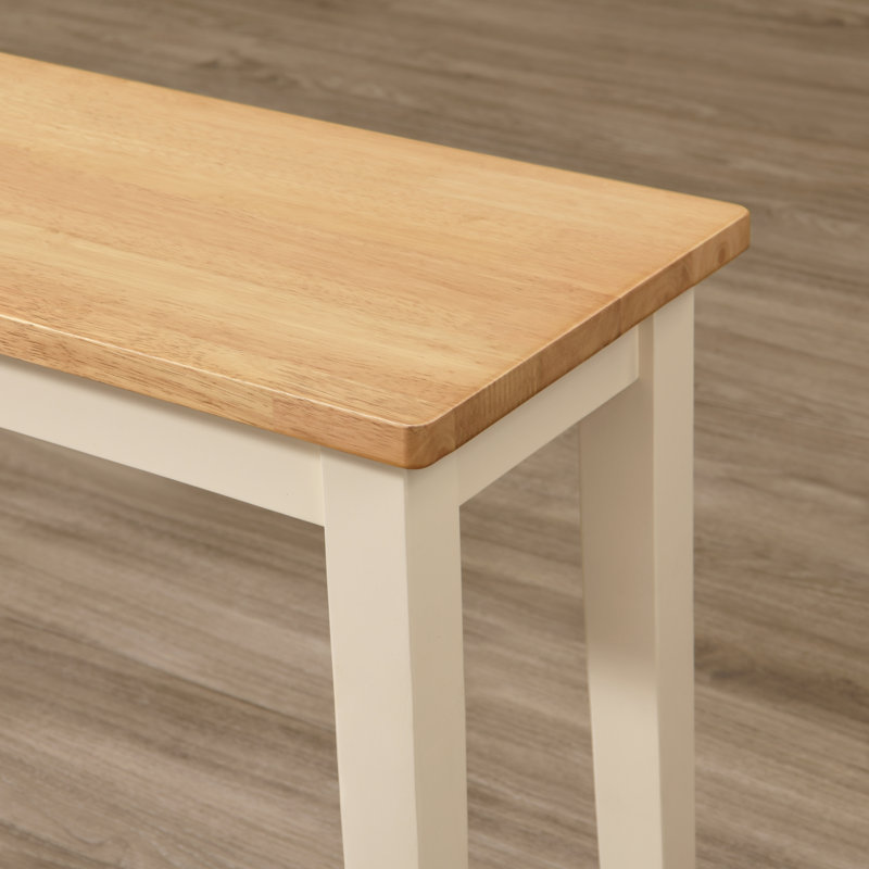 Alcazar Solid Wood Dining Bench - Traditional Rustic Farmhouse Kitchen Style, Oak/Cream, 45cm H x 120cm W x 30cm D