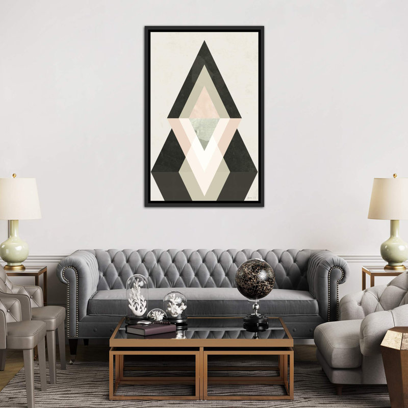 " Mountains Beyond Mountains II " by Green Lili, 60" H x 40" W x 1.5" D, Distressed Black Framed Canvas