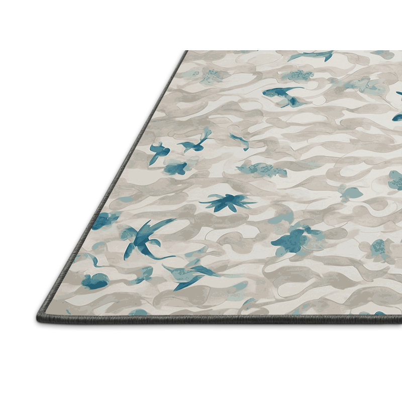 Tapis gris soyeux et moelleux, Rectangle 7 pi x 9 pi