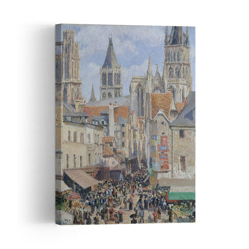 Rue de l'épicerie, Rouen, 1898. Estampe d'art mural contemporain abstrait impressionniste représentant la ville.