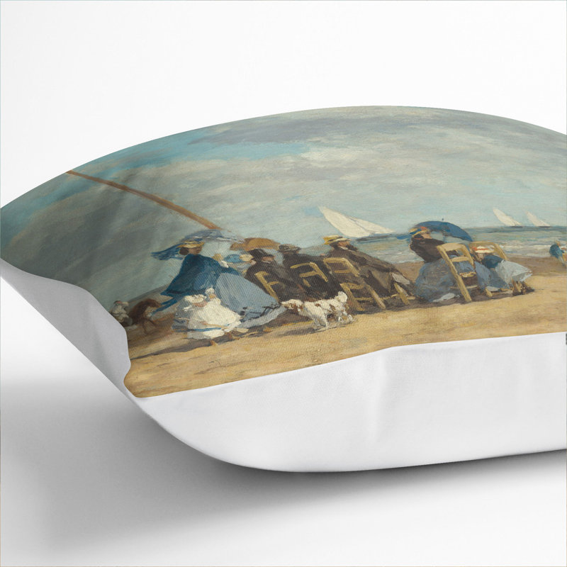 Square Cushion, 40cm H x 40cm W x 15cm D, White