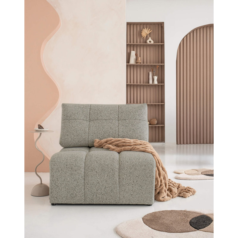 Lulu Upholstered Armless Chair, In Grey