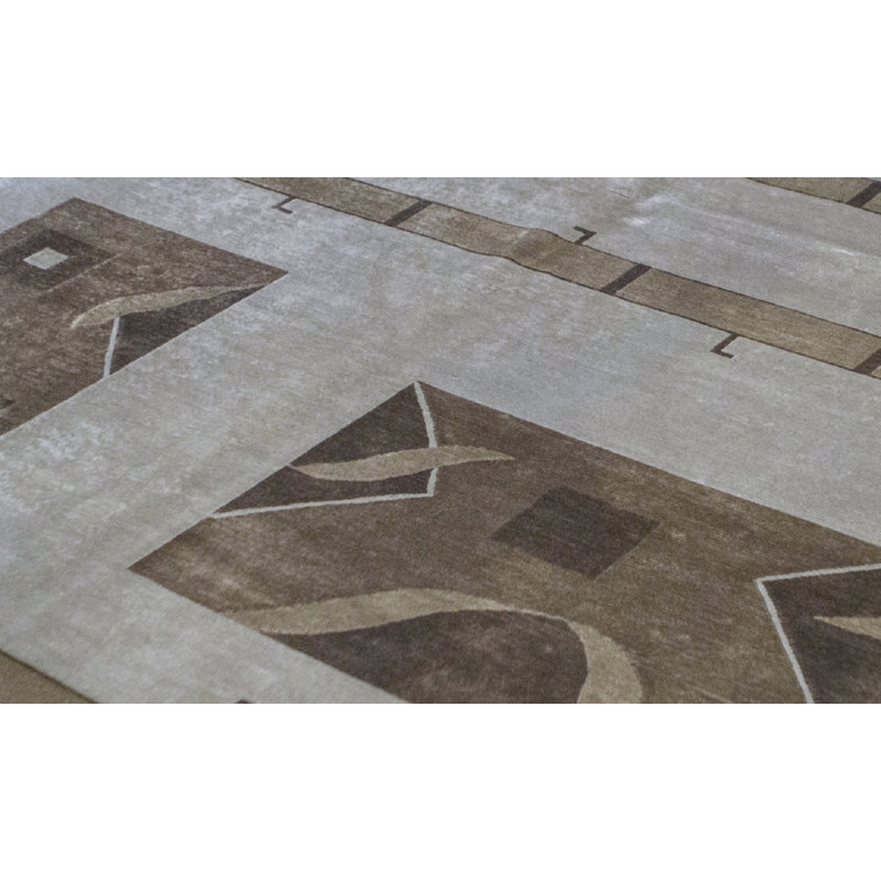 Tapis beige noué à la main de haute qualité