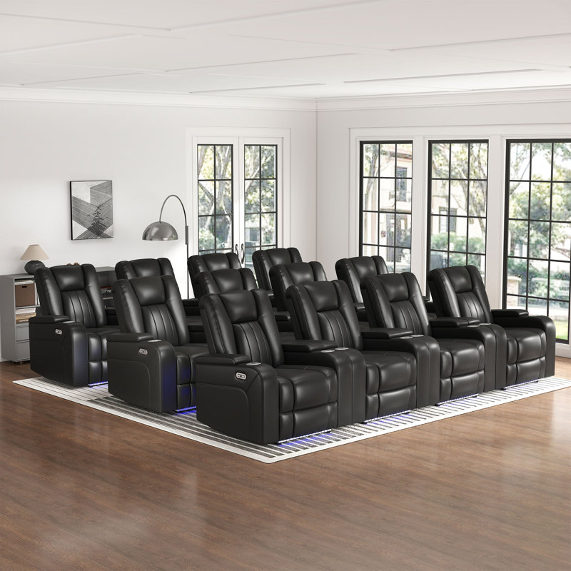 Fauteuil inclinable électrique de 38 po avec compartiment pour accoudoirs, USB et type C (ensemble de 12)