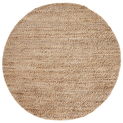 Kierstan Natural Fiber Flat Weave Jute/Cotton Solid Color Rug in Brown