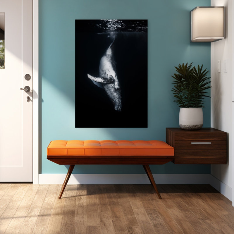Art contemporain, art contemporain, baleine, H 48 po x l 32 po