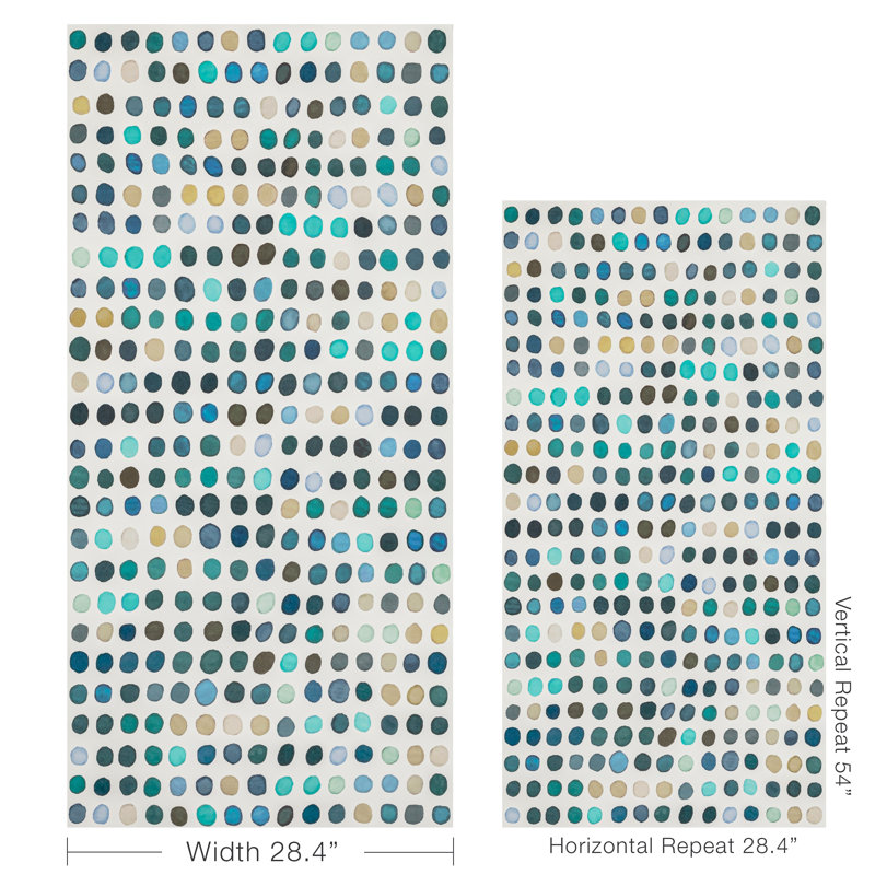 Rhapsody Twister 33' L x 28.35" W Wallpaper Roll, Denim/Aqua
