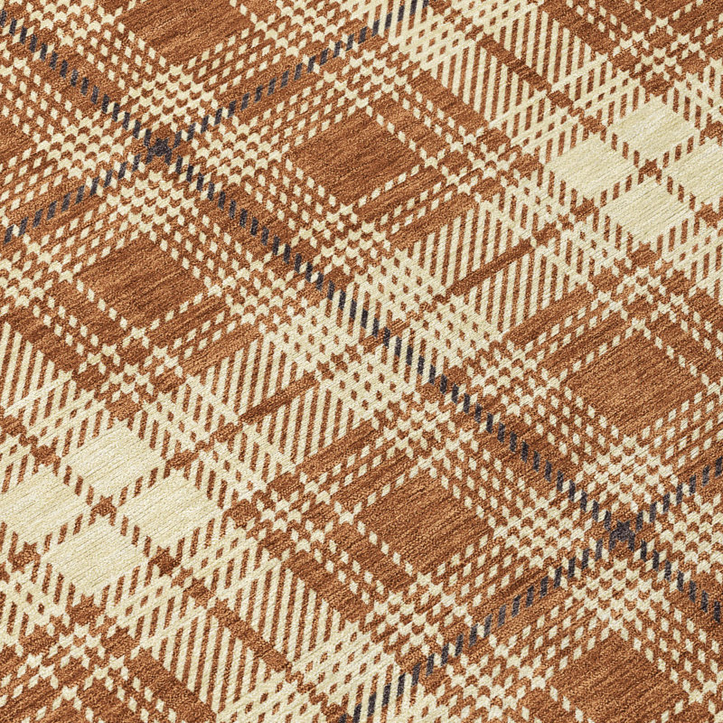 Paprika Rectangular Synthetic Flat Woven Washable Rug 2'6" x 3'10"