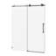 Porte de douche sans cadre, porte de douche coulissante l 56 à 60 po x H 76 po, avec cabine de douche en verre trempé épais de 5/16 po (8 mm) de qualité supérieure, avec tampon