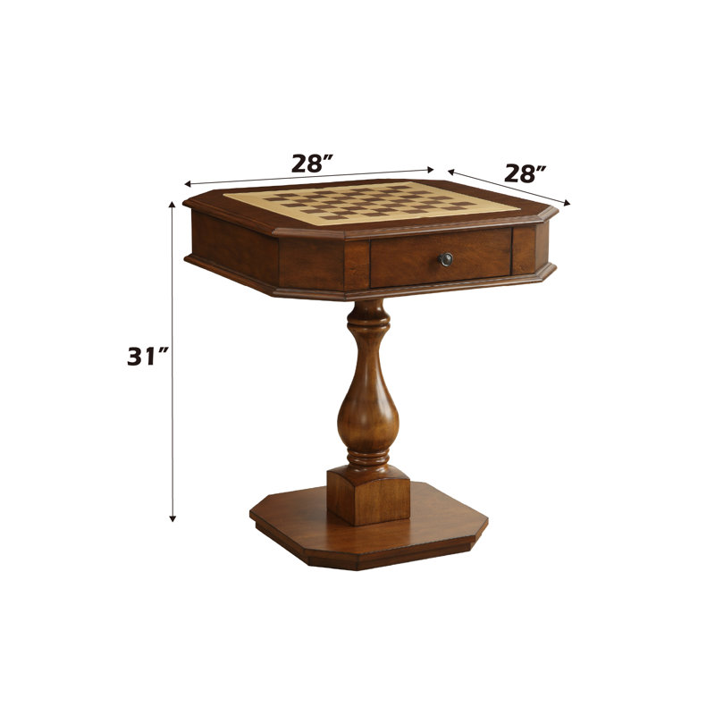 Reversible Chess Checker Game Table w/Game Tray (Chess Fingures Not Included), Cherry