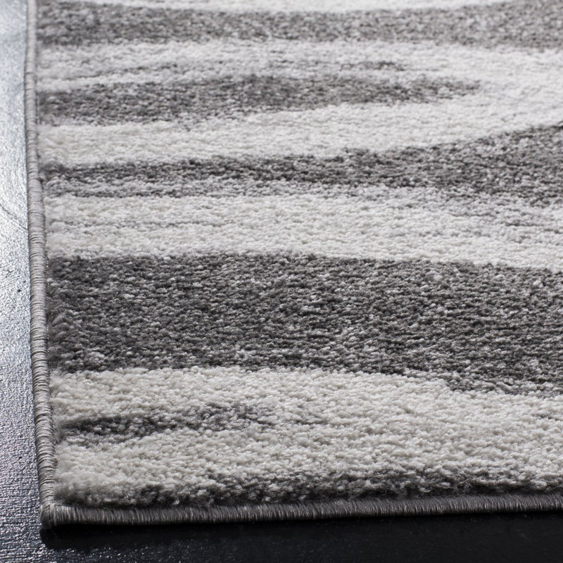 Parkinson Abstract Area Rug, Grey/White, Rectangle 91 x 152 cm