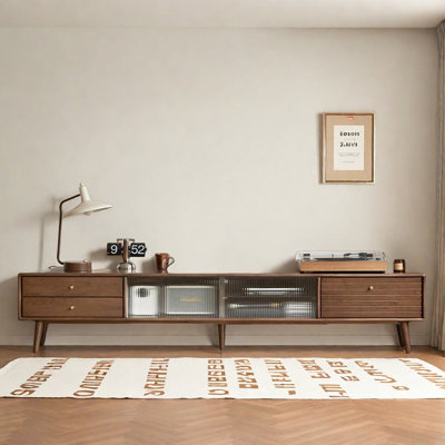 Meuble télé traditionnel en bois massif minimaliste