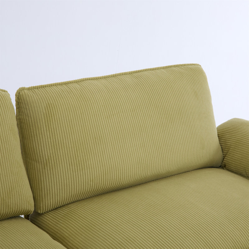 Canapé modulaire modulaire avec repose-pieds mobile, Tissu vert
