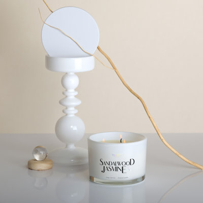 Scented Candle, Talent Candles for Home Scented, 3 Wicks Soy Candles, Candle Gifts for Women & Men, Contemporary Jar Candles, 25 hrs Burn, 10.9oz, Sandalwood & Jasmine