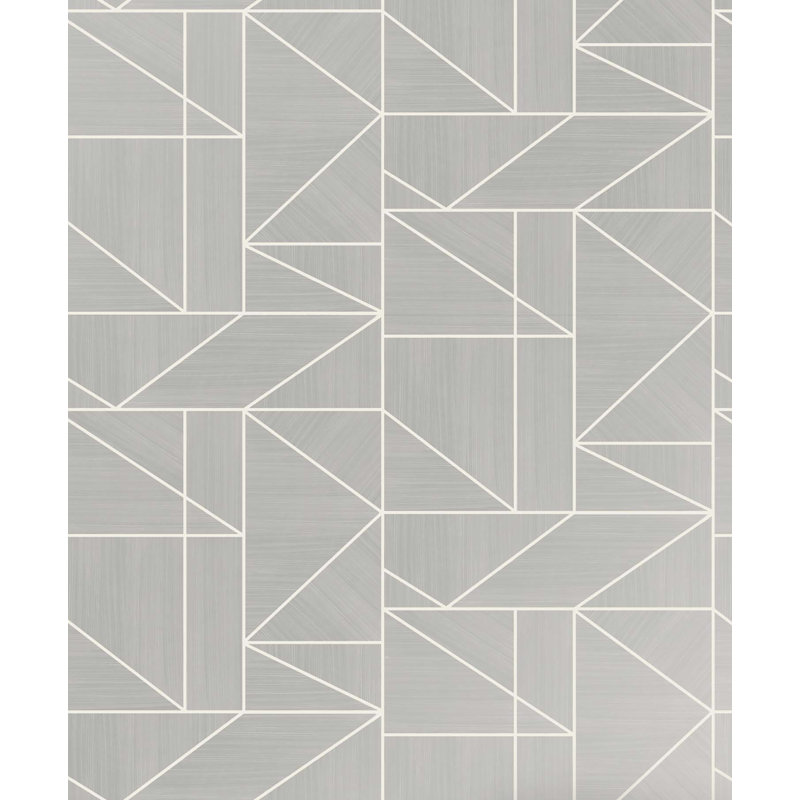 Rouleau de papier peint géométrique L 33 pi x l 20,5 po Ina, Argent