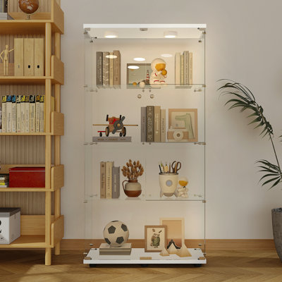 Accent Cabinet, Storage Cabinet, Tempered Glass Display Cabinet