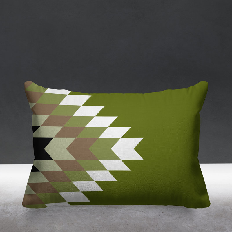 Coussin décoratif intérieur / extérieur Bimisi Southwestern, Chartreuse