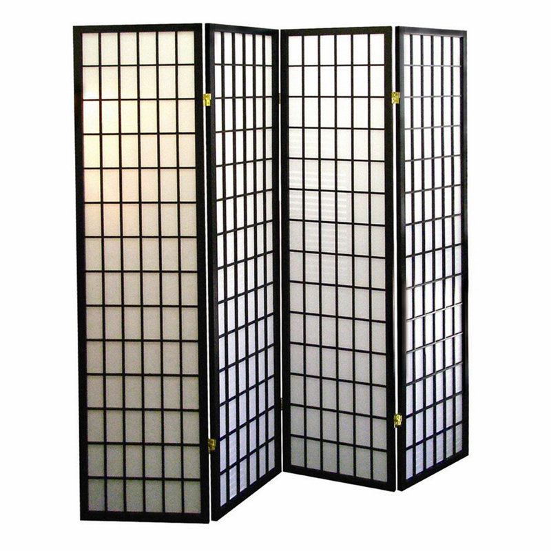 Grand paravent / paravent, H 70 po x l 60 po x P 10 po, Noir, 4