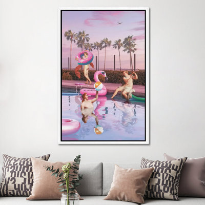Pool Party 1 Piece Wall Art on Canvas