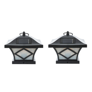 Solar Powered Integrated LED Post Cap Light Set of 2 for 4x4 Posts, Outdoor Fence Deck Lighting (Set of 2)