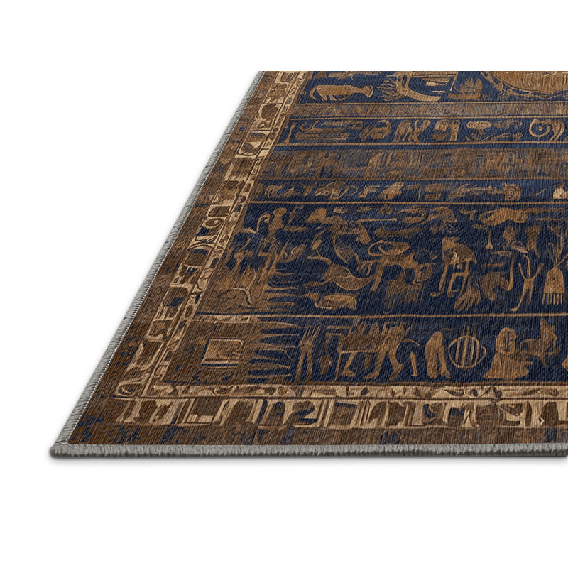 Machine Washable Gray Area Rug, Round 3'