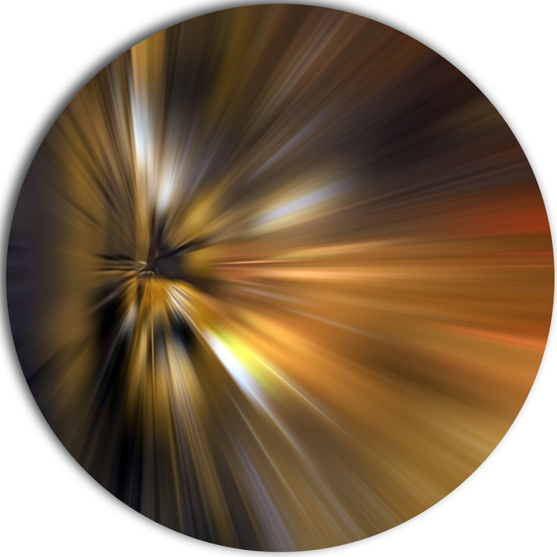 « lueuring brown focus light », impression sur métal, H 23 po x l 23 po x P 1 po