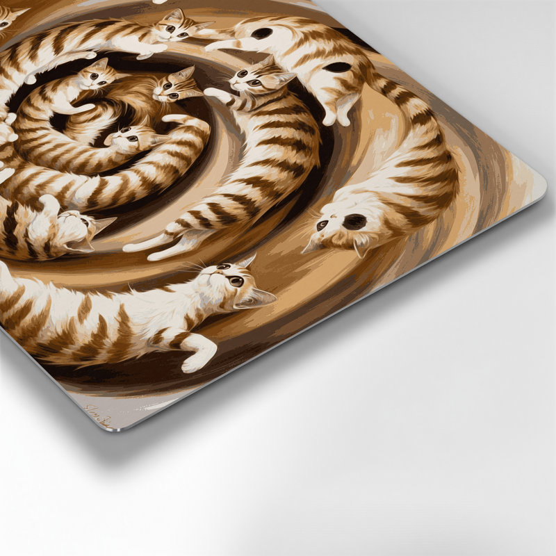 Cats Singapura Beige Metal Wall Art