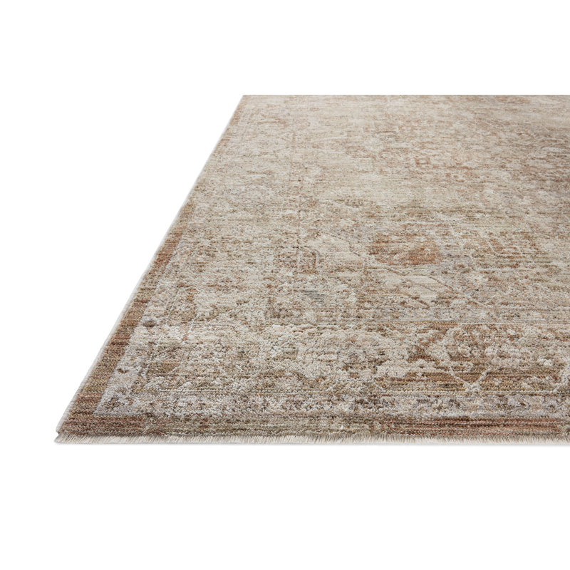 Loloi Kahmel Natural / Clay Area Rug, Square 1'6"