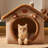 Indoor Cat Bed With Removable Cushion For Kittens And Puppies