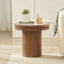 Table d'appoint ronde en panneau de fibres à densité moyenne de 19,49 pouces en bois aggloméré pour la chambre à coucher WALNUT-94157961